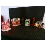 Vintage Ceramic Christmas Town Set of 4