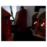 Vintage Ceramic Christmas Town Set of 4