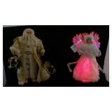 Vintage Dressed in All White Santa & Fiberoptic Angel