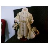 Vintage Dressed in All White Santa & Fiberoptic Angel