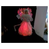 Vintage Dressed in All White Santa & Fiberoptic Angel