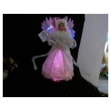 Vintage Dressed in All White Santa & Fiberoptic Angel