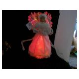 Vintage Dressed in All White Santa & Fiberoptic Angel