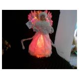 Vintage Dressed in All White Santa & Fiberoptic Angel