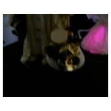 Vintage Dressed in All White Santa & Fiberoptic Angel