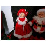 Vintage Christmas Items Handmade Santa & Mrs. Santa & Large Doilie & More