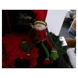 Vintage Christmas Items Handmade Santa & Mrs. Santa & Large Doilie & More
