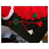 Vintage Christmas Items Handmade Santa & Mrs. Santa & Large Doilie & More
