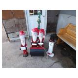 Lot of 6 Large Outdoor Folk Art Wooden Christmas Decor.