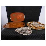 Lot of 5 Vintage Serving Trays