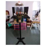 Vintage Commercial  25 Cent Candy Machine with Stand.