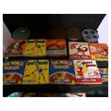 Lot of 3 Antique 16mm Projectors With Nice Screen & Lots of Antique Movies