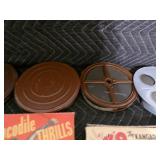 Lot of 3 Antique 16mm Projectors With Nice Screen & Lots of Antique Movies