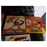 Lot of 3 Antique 16mm Projectors With Nice Screen & Lots of Antique Movies