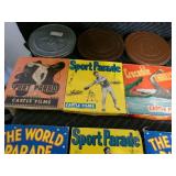 Lot of 3 Antique 16mm Projectors With Nice Screen & Lots of Antique Movies