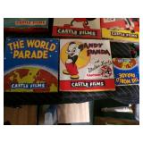 Lot of 3 Antique 16mm Projectors With Nice Screen & Lots of Antique Movies