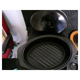 Lot of 3- Roasting Pan, Stovetop Grill & Egg Poacher