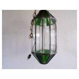 Antique Stain Glass Hanging Lamp