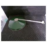 Vintage Acrylic Porcelain Enamel 14" Rnd. Green Light Shade & Conduit