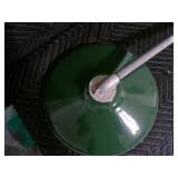 Vintage Acrylic Porcelain Enamel 14" Rnd. Green Light Shade & Conduit