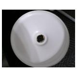 Vintage Acrylic Porcelain Enamel 14" Rnd. Green Light Shade & Conduit