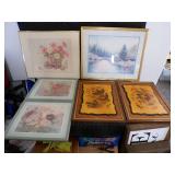 Lot of 6 Vintage Framed Artist Wall Pictures