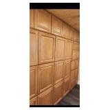 Pallet red brown wall cabinets