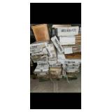 Pallet red brown wall cabinets