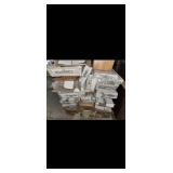 Pallet red brown wall cabinets