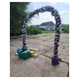 Wedding arch and bin of decor