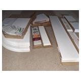 White decorative floating shelves