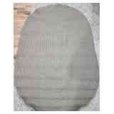 4x6 Grey woven oval area rug