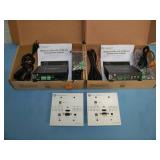 Atlona (2) AT-HDVS-150-RX HDBaseT to HDMI Video/Audio Scaler Receivers and (2) Connection Plates with HDMI/VGA/Audio Connections