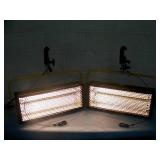 (2) Desisti Lighting DE-LUX-4 Tube Dimmable Cold Source Soft / Stage Fluorescent Lights / Light Fixtures with Heavy-Duty C Clamps, Speakon Power Cable and String Cable