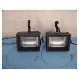 (2) HUI Spot / Flood Lights RX7s/R7 Lamp with Heavy-Duty C Clamps