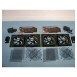 (4) Cooler Guys Cabinet Cooling Rack Fans with Preset Thermostats - NEW