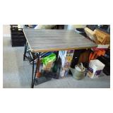 Vintage Wood Look Laminate Table with leaf (2) Wood, Grey Tones