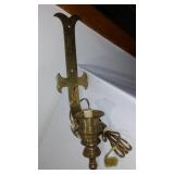 Vintage Brass Wall Light and Floor Lamps (2)