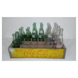 Vintage Wood Coca Cola Crate and Bottles.