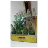 Vintage Wood Coca Cola Crate and Bottles.