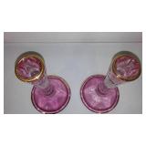 SC Line Amethyst Italian Candlesticks.