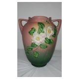 Antique Roseville Pottery White Rose Vase.