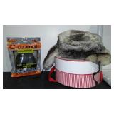 Fur Hat and NEW Ice/ Snow Traction Grips.