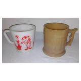 Vintage Pyrex Cicus Cup and 1980s What a Burger Mug.