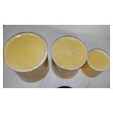 Vintage Stoneware Canister Set. (3 pcs with covers)