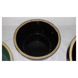 Vintage Redwing and Yellow Ware Pottery Bowls (3).