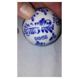 Royal Copenhagen Denmark Full Lace Cigar Cup or Vase, Delft Blue Ornaments (2) Hummel