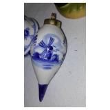 Royal Copenhagen Denmark Full Lace Cigar Cup or Vase, Delft Blue Ornaments (2) Hummel