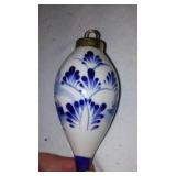 Royal Copenhagen Denmark Full Lace Cigar Cup or Vase, Delft Blue Ornaments (2) Hummel