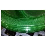 Uranium Divided Glass Plates (4), Depression Glass Sherbert Cups (4) Juicer.